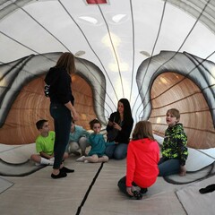 Students inside whale february vacation