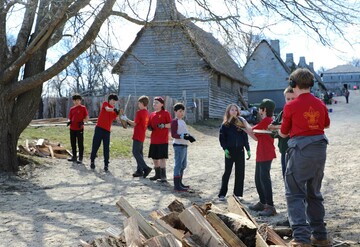 Boy scouts english village clean up day