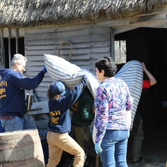 Volunteers village house clean up day
