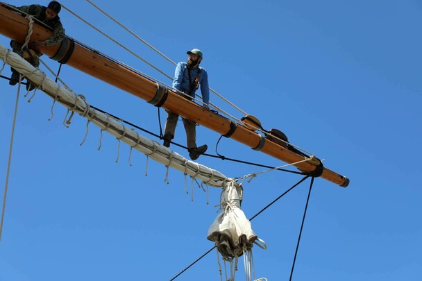 Mayflower crew mast sail