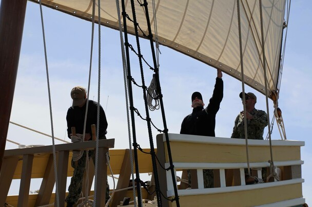 Mayflower sail deck ocean