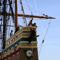 Mayflower ship crew work