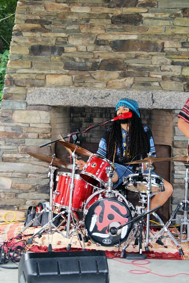 Summer music series the groovalottos center pavilion drummer