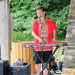 Summer music series the groovalottos center pavilion keyboard player