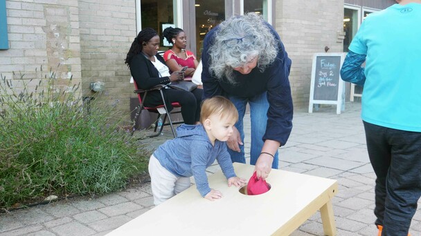 Summer music series jessi kenney corn hole parent child